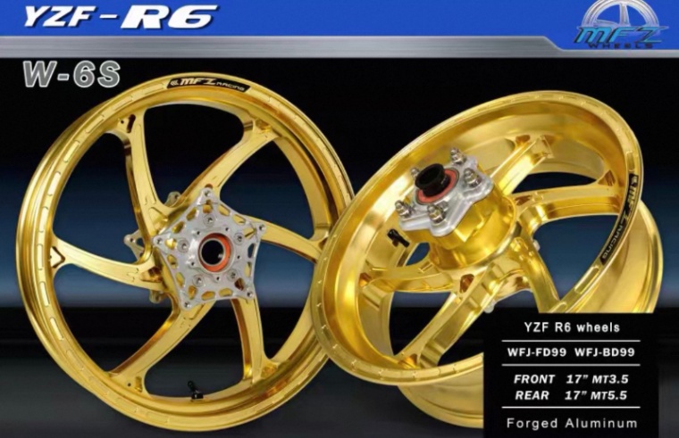 MFZアルミ鍛造ホイールD-6  YZF-R6 前後セット